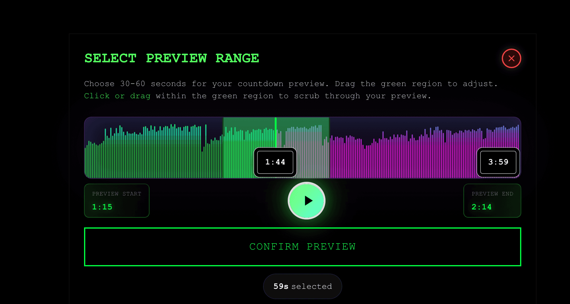 Upload Your Track & Select Preview